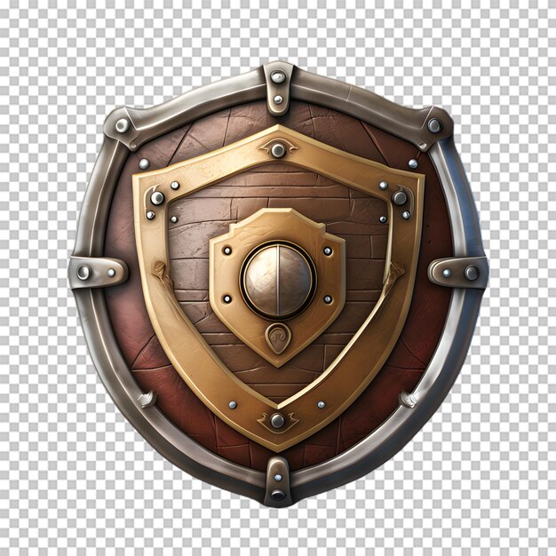 PSD escudo medieval isolado em fundo transparente