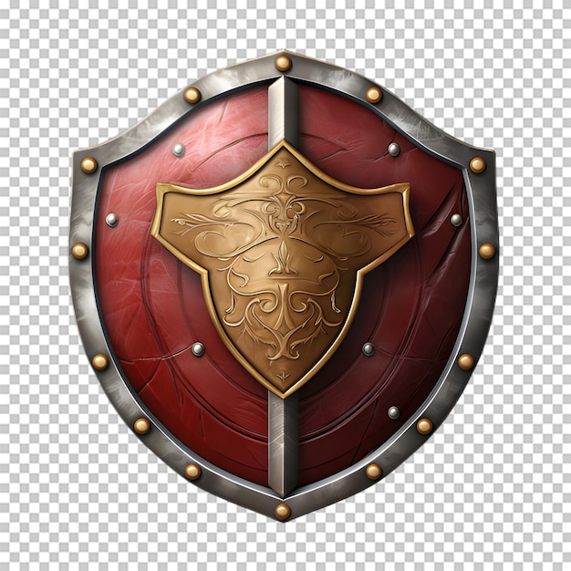 PSD escudo medieval isolado em fundo transparente