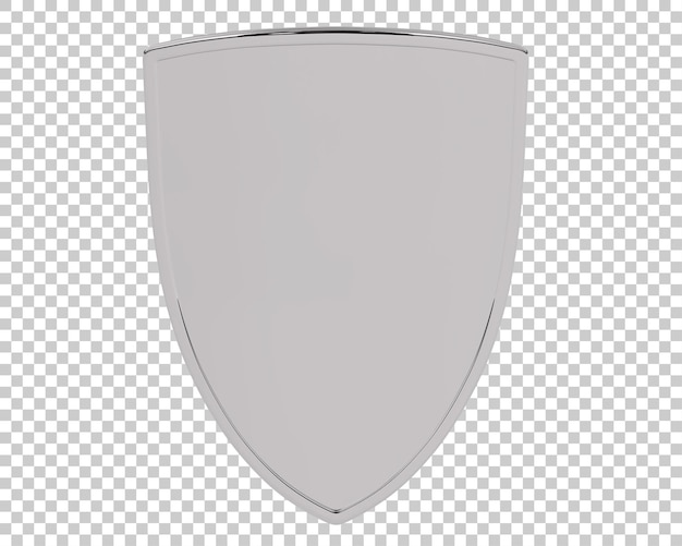 Escudo na ilustração de renderização 3d de fundo transparente