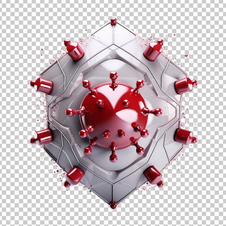 PSD escudo que protege el virus para entrar en concepto.