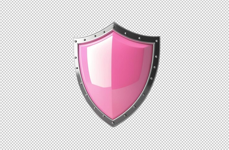 PSD el escudo rosado 3d hace que el icono tenga un aspecto moderno y elegante.