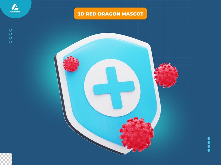 PSD escudo de salud icono 3d