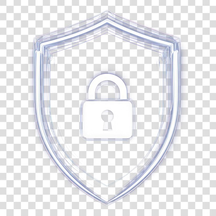 PSD escudo de seguridad digital blanco de png protección cibernética brillante