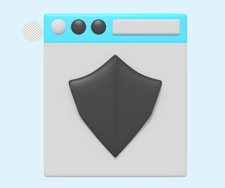 PSD escudo de seguridad de la página web en línea