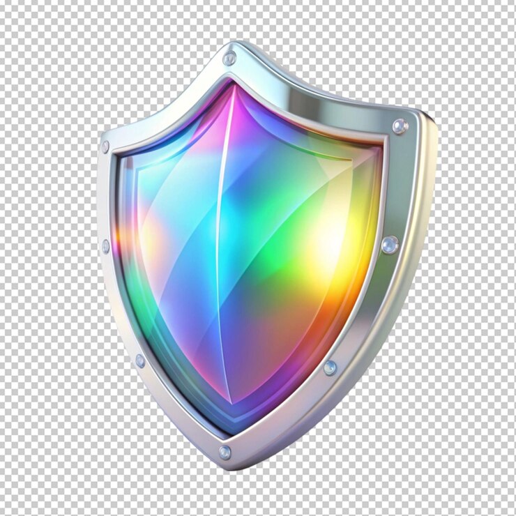 PSD escudo sobre un fondo transparente