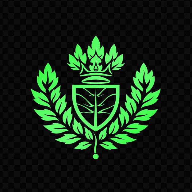 PSD escudo verde con un escudo sobre un fondo negro