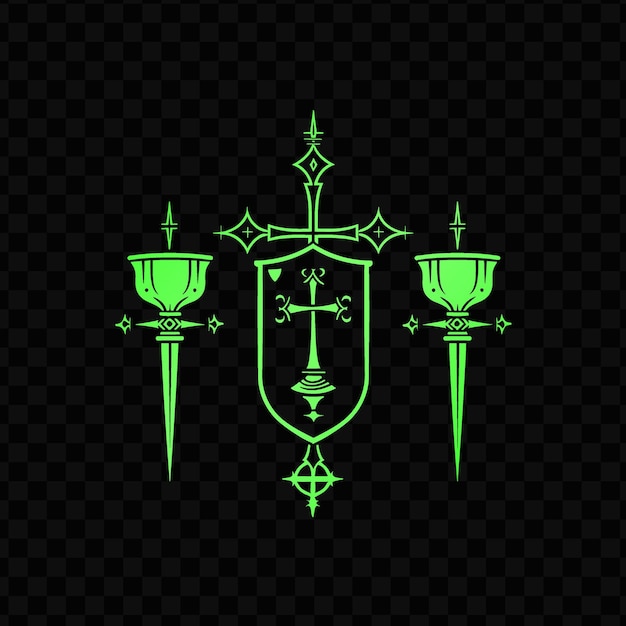 PSD escudo verde con la palabra quot sobre el fondo negro quot