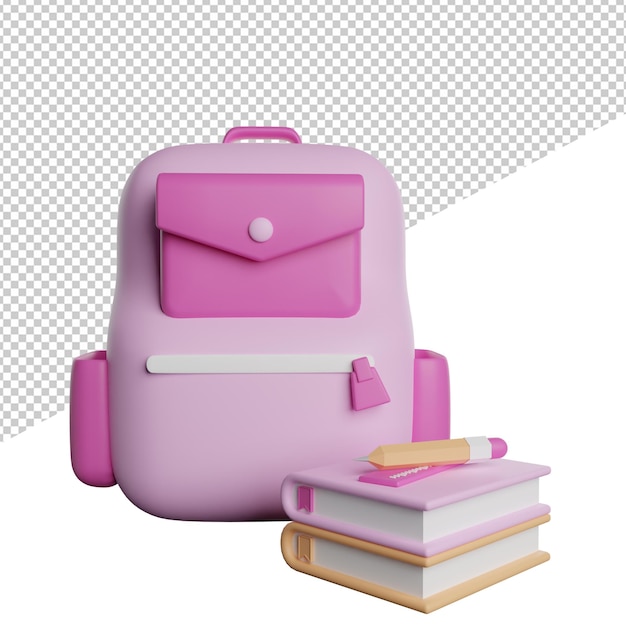 Escuelas elemento equipo vista frontal 3d ilustración renderizado icono fondo transparente