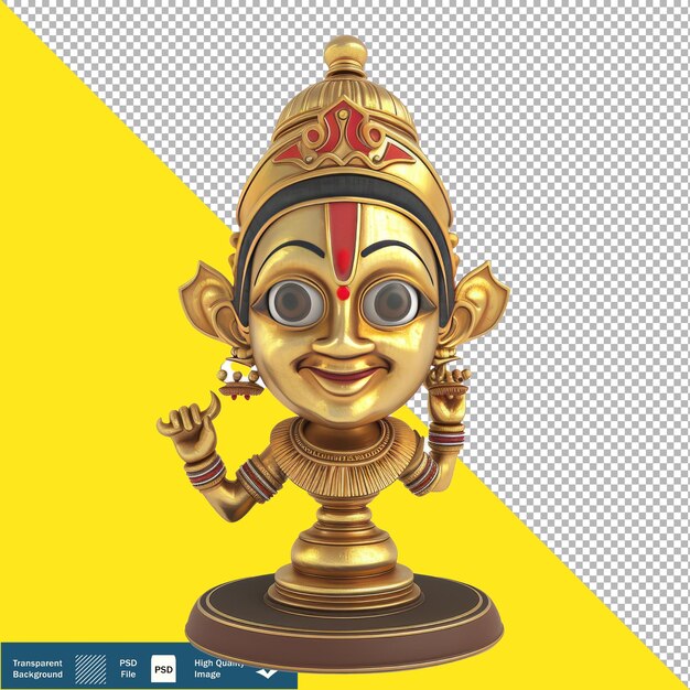 PSD escultura 3d inspirada em kathakali expressão artística