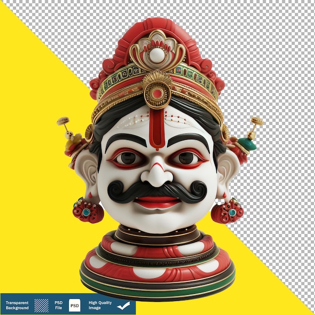 Escultura 3d inspirada en kathakali expresión artística