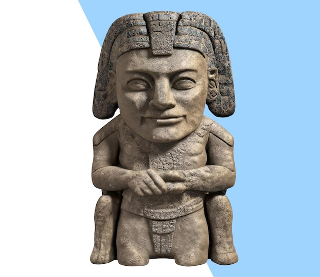 Escultura de civilização antiga em pedra