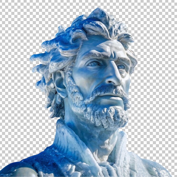 PSD escultura de um homem feito de gelo e neve