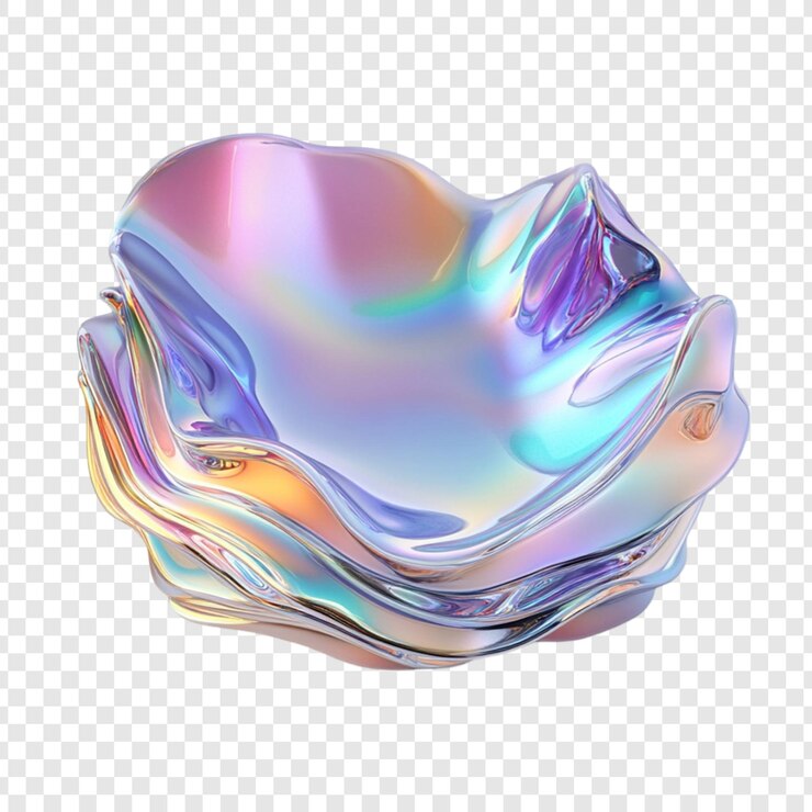 PSD escultura líquida iridescente arte abstracto remolinos de colores