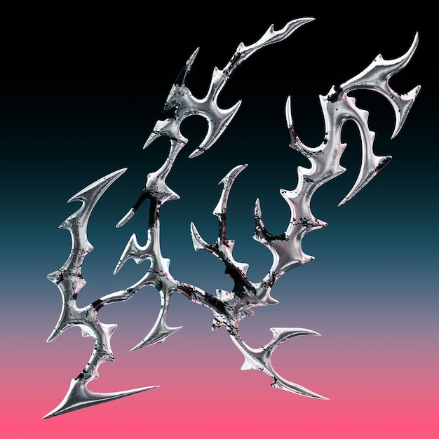 Escultura metálica abstracta con diseño futurista