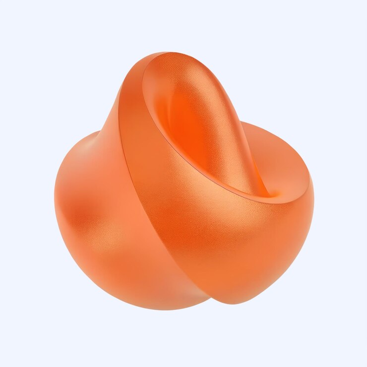 PSD escultura naranja renderizada en 3d