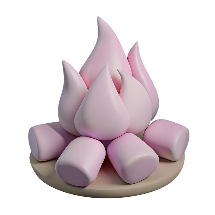 PSD una escultura rosa y blanca de una flor rosa y blanca