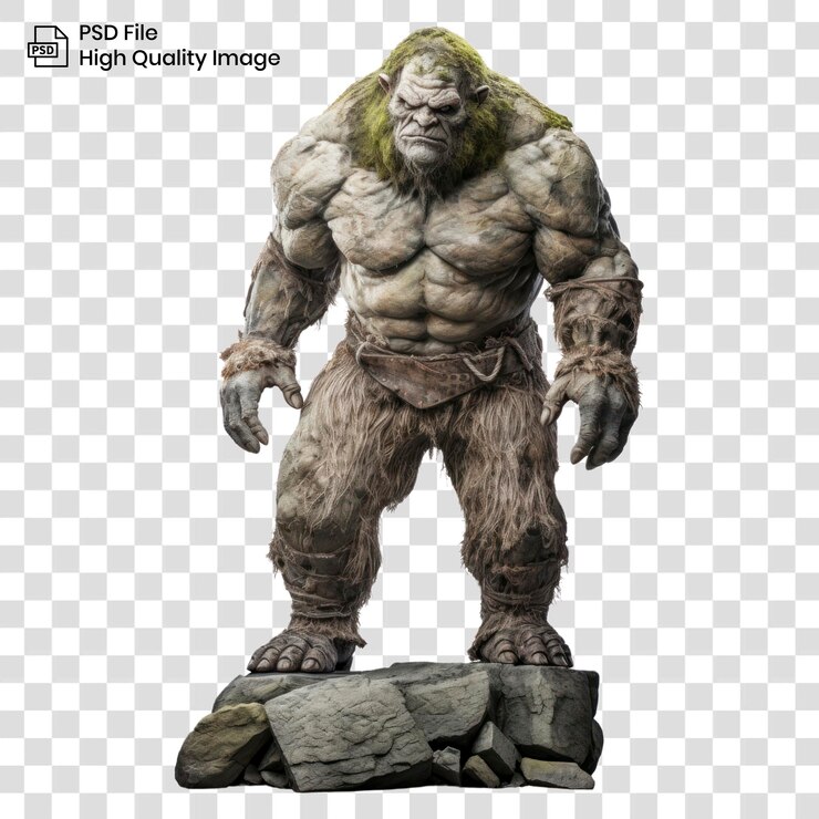 PSD escultura de troll de piedra estatua de mamífero