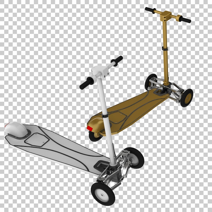 PSD escúter eléctrico aislado sobre un fondo transparente ilustración de renderización 3d
