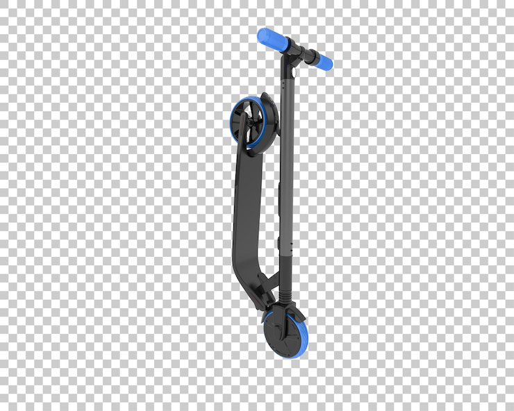 PSD escúter eléctrico aislado sobre un fondo transparente ilustración de renderización 3d