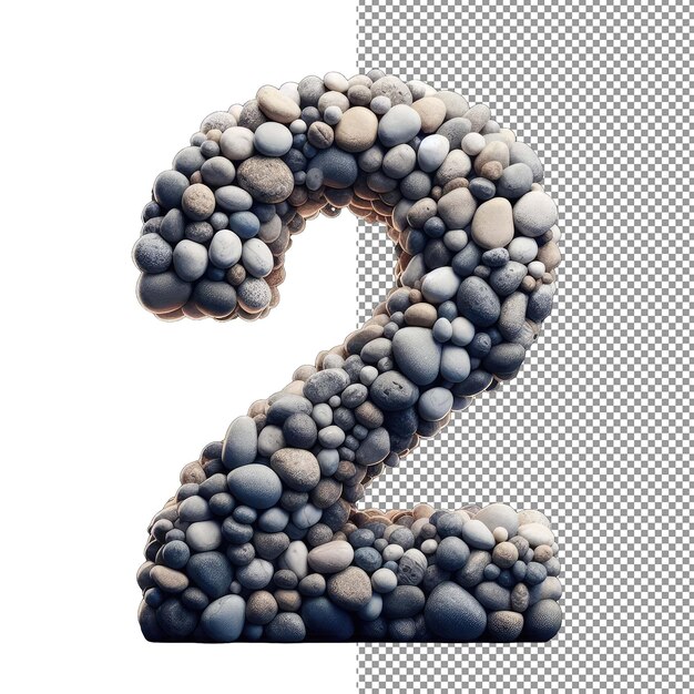 Esencia de números 3D aislados esculpidos en forma PNG