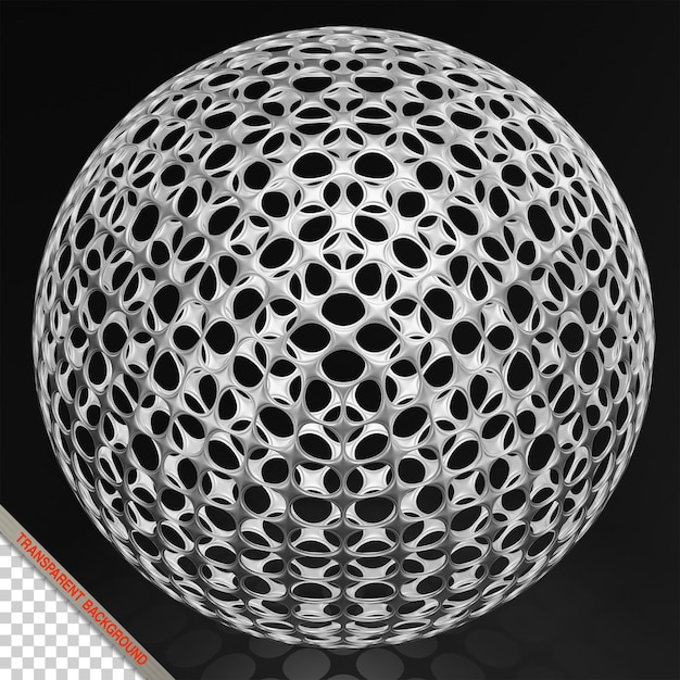Esfera 3D de metal cromado abstracta