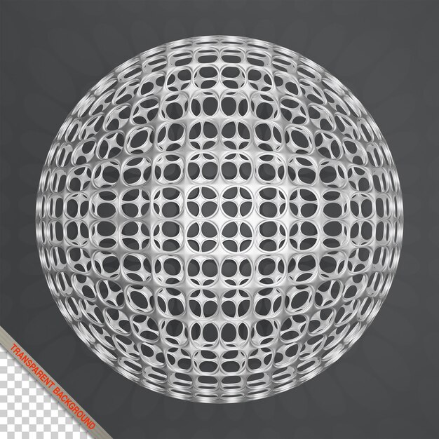 Esfera 3D de metal cromado abstracto