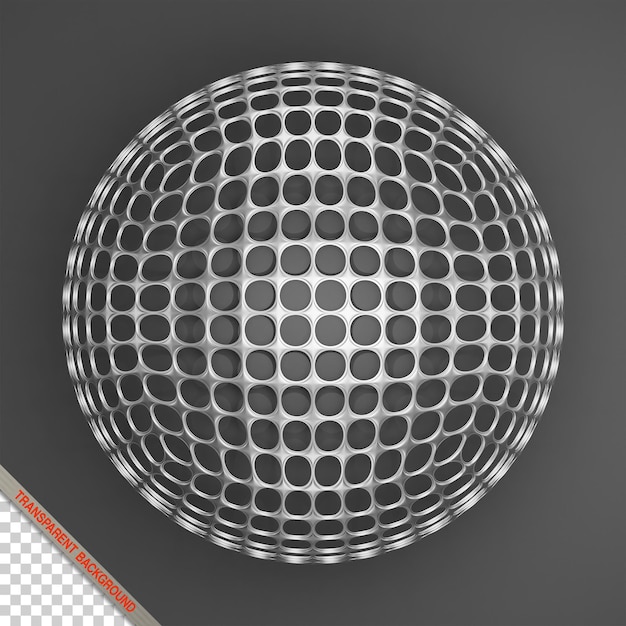 Esfera 3D de metal cromado abstracto