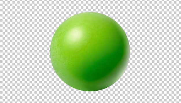 Esfera de bola verde aislada en un fondo transparente