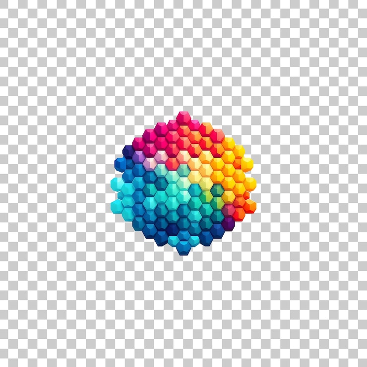 PSD una esfera colorida con la palabra burbuja en ella
