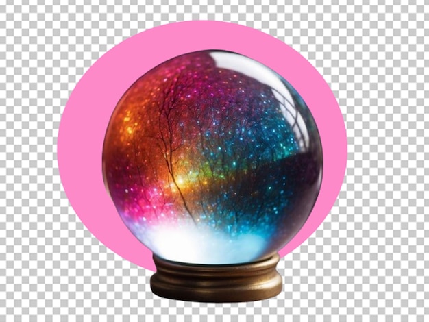 PSD una esfera de cristal mágica y colorida.