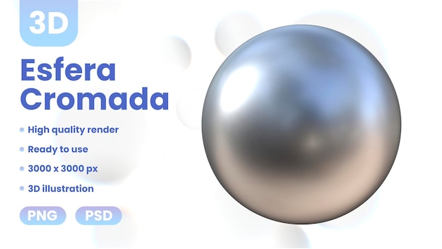 Esfera cromada 3D