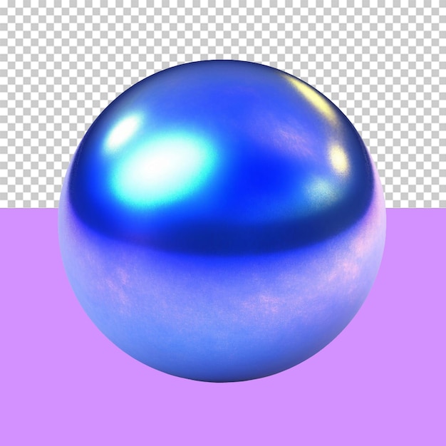 PSD esfera de aço polido objeto isolado fundo transparente