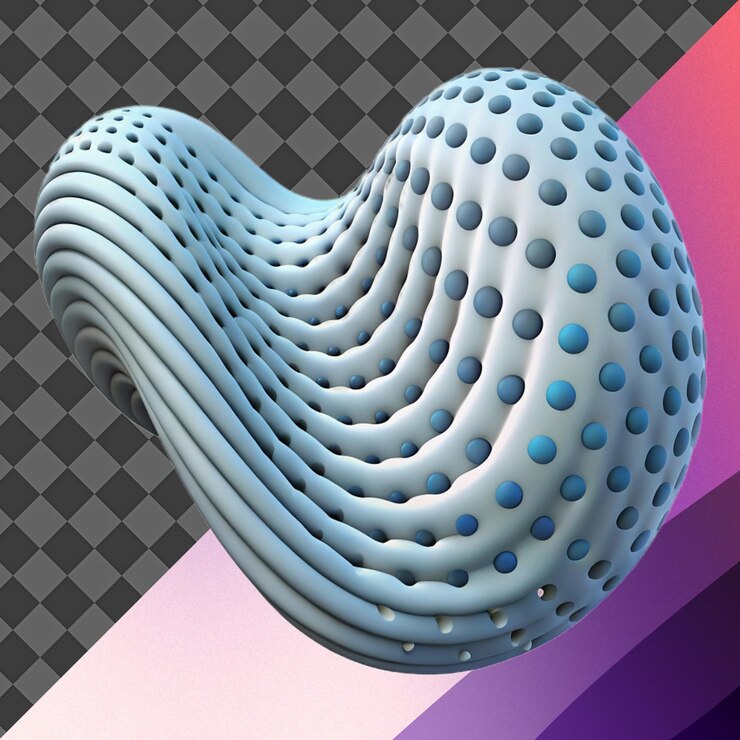 PSD esfera de onda azul de renderização 3d abstrata