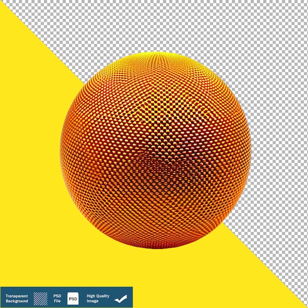 Esfera de textura de nylon laranja com fundo transparente centrado png psd