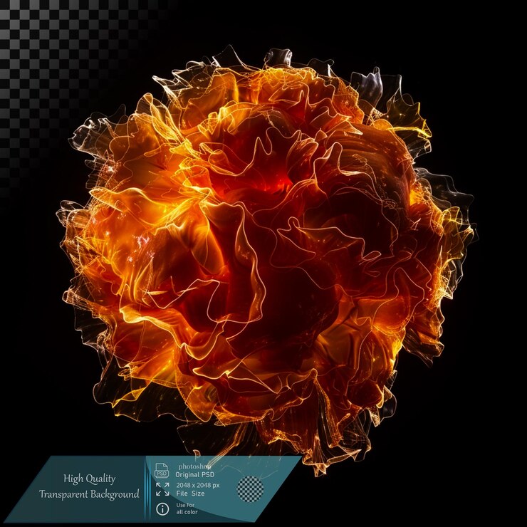 PSD esfera de energía ardiente