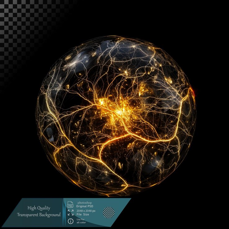 PSD esfera de energía brillante