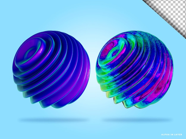 Esfera espiral 3d render ilustração isolada