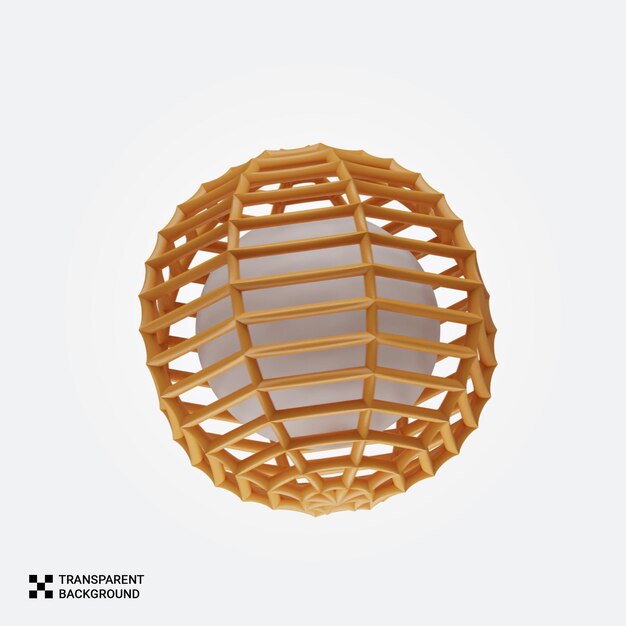 Esfera de jaula de madera con núcleo blanco