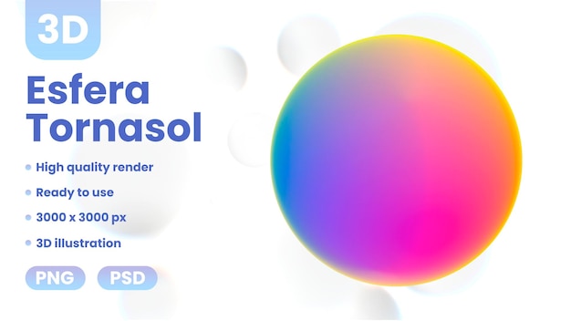 PSD esfera tornasol 3d