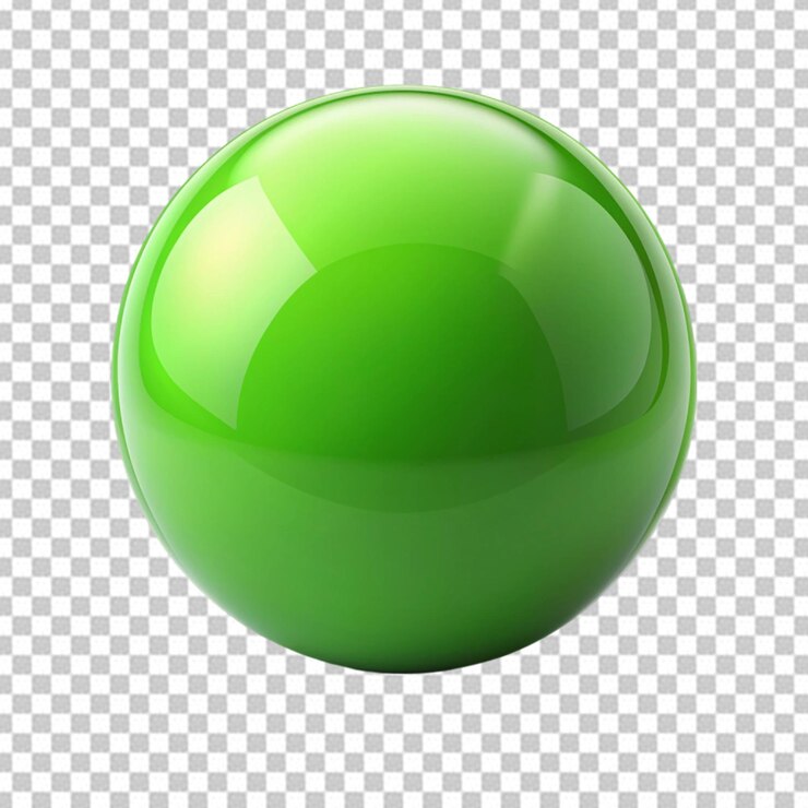 PSD esfera verde aislada sobre un fondo transparente