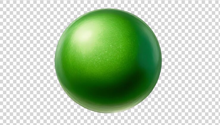 PSD esfera verde sobre um fundo transparente