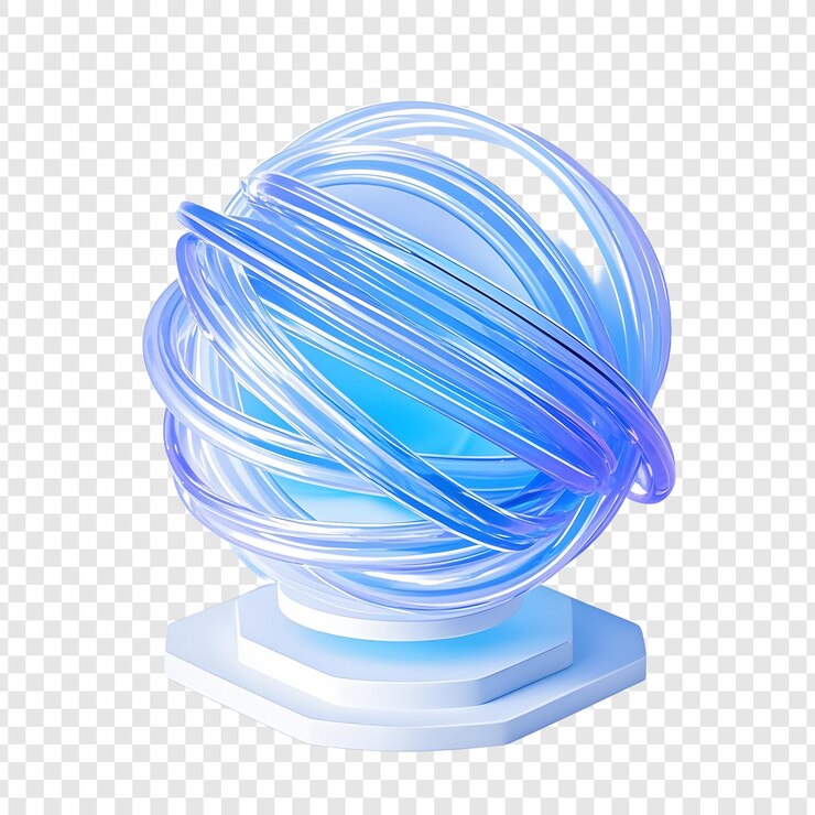 PSD una esfera de vidrio con una burbuja azul en ella