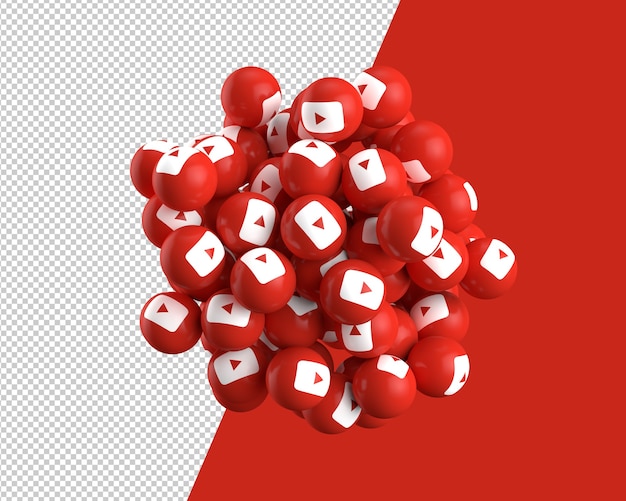 Esferas 3D do ícone do youtube