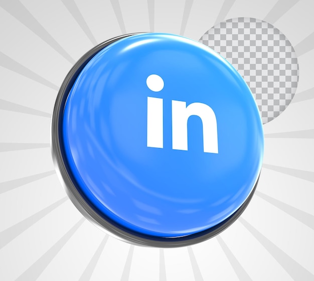 Esferas brillantes en 3D de Linkedin con logotipos de redes sociales