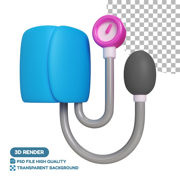 Esfigmómetro analógico Icono de ilustración 3D