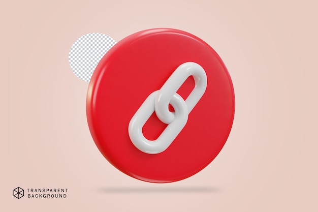 eslabón de cadena vínculo de retroceso icono de vínculo render 3d