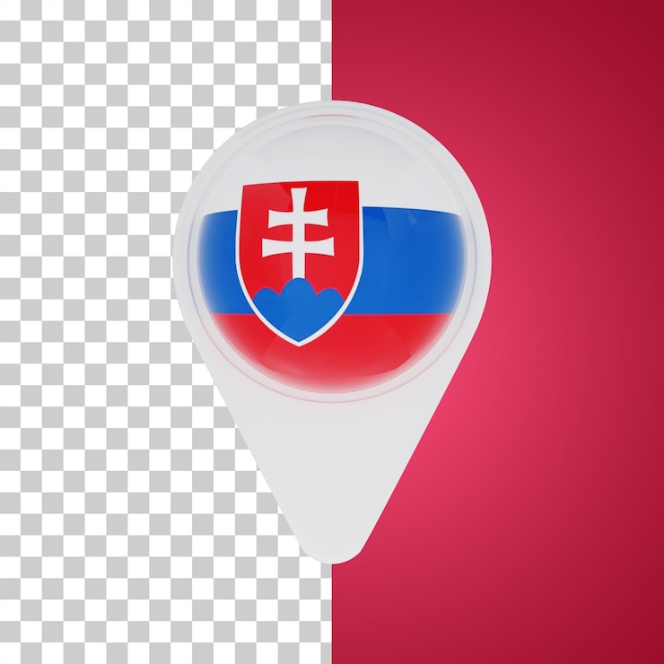 PSD eslovaquia bandera pin mapa ubicación ilustración 3d