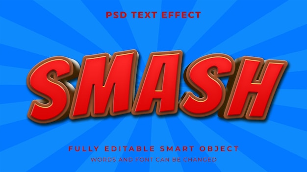 esmagar efeito de texto editável