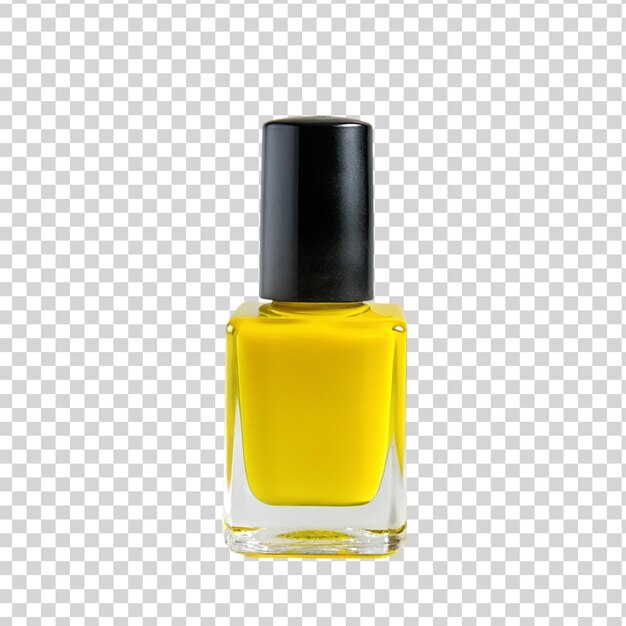 PSD un esmalte de uñas amarillo aislado sobre un fondo transparente