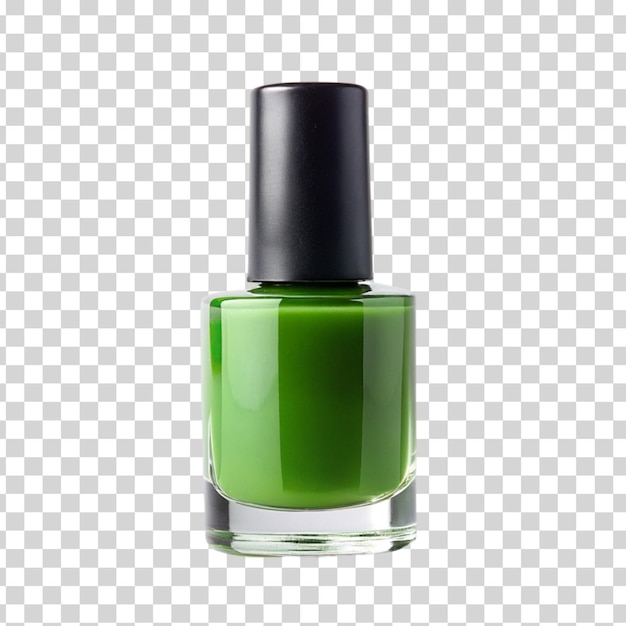 Esmalte de uñas verde aislado en fondo transparente